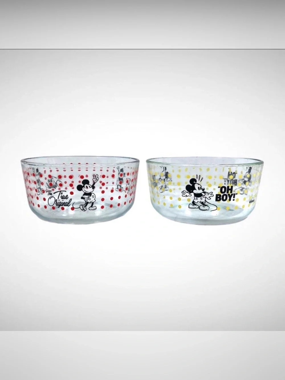 Pyrex x Disney Mickey Mouse Glass Bowls Set of 2!